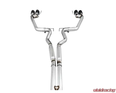 AWE Tuning Track Edition Cat Back Exhaust | 3" Diameter | 4" Quad Diamond Black Tips Ford Mustang GT 2018-2023|Ford Mustang Bullitt 2019-2020 - 3020-43072