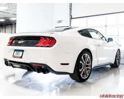 AWE Tuning Track Edition Cat Back Exhaust | 3" Diameter | 4" Quad Diamond Black Tips Ford Mustang GT 2018-2023|Ford Mustang Bullitt 2019-2020 - 3020-43072