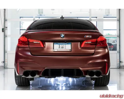 AWE Tuning Track Edition Cat Back Exhaust | 3" Diameter | 4" Quad Diamond Black Tips BMW M5 2018-2023 - 3020-43078