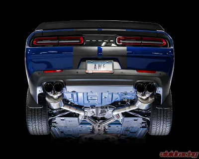 AWE Tuning Touring Edition Exhaust | 3" Diameter | 4.5" Quad Diamond Black ips Dodge Challenger 2017-2023 - 3020-43084