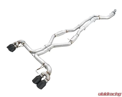 AWE Tuning Track Edition Exhaust | 3" Diameter | 4" Quad Diamond Black Tips BMW M340i 2020-2025|BMW M340i xDrive 2020-2025|BMW M440i xDrive 2021-2025|BMW M440i 2022-2025 - 3020-43085