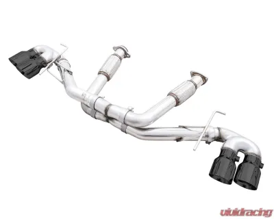 AWE Tuning Track Edition Exhaust | 3" Diameter | 4.5" Quad Diamond Black Tips Chevrolet Corvette Stingray 2020-2025|Chevrolet Corvette E-Ray 2024-2025 - 3020-43086