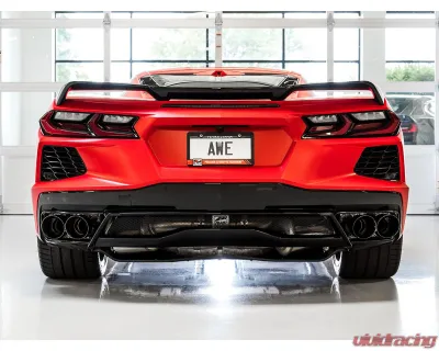 AWE Tuning Track Edition Exhaust | 3" Diameter | 4.5" Quad Diamond Black Tips Chevrolet Corvette Stingray 2020-2025|Chevrolet Corvette E-Ray 2024-2025 - 3020-43086