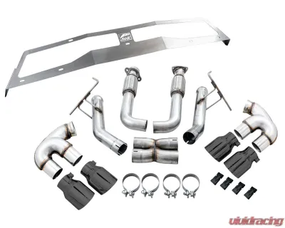 AWE Tuning Track Edition Exhaust | 3" Diameter | 4.5" Quad Diamond Black Tips Chevrolet Corvette Stingray 2020-2025|Chevrolet Corvette E-Ray 2024-2025 - 3020-43086
