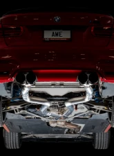 AWE Tuning Track Edition Cat Back Exhaust | 3" Diameter | 4" Quad Diamond Black BMW M3 2015-2018|BMW M4 2015-2020                                     - 3020-43087 - Image 6