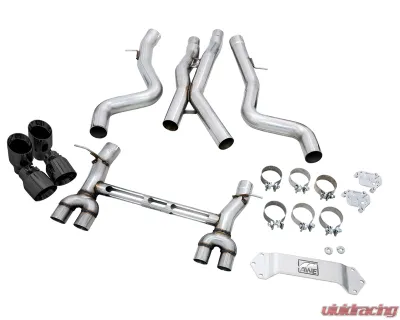 AWE Tuning Track Edition Cat Back Exhaust | 3" Diameter | 4" Quad Diamond Black BMW M3 2015-2018|BMW M4 2015-2020 - 3020-43087