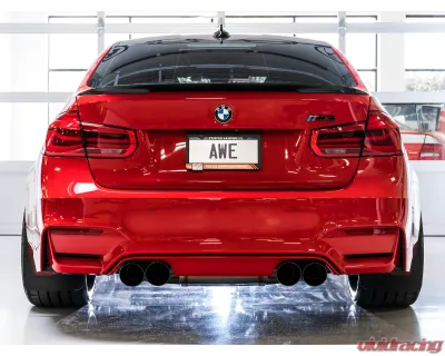 AWE Tuning Track Edition Cat Back Exhaust | 3" Diameter | 4" Quad Diamond Black BMW M3 2015-2018|BMW M4 2015-2020 - 3020-43087