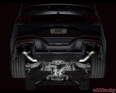 AWE Tuning Track Edition Exhaust | 5" Quad Diamond Black Tips Ford Mustang Dark Horse 2024-2025 - 3020-43375
