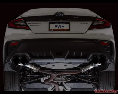 AWE Tuning Track Edition Axleback Exhaust Diamond Black Tips Subaru WRX  2022-2025 - 3020-43424