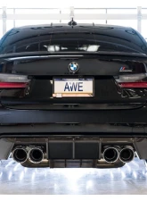 AWE Tuning Track Edition Cat Back Exhaust | 3" Diameter | 4.5" Quad Chrome Silver Tips BMW M3|M4 2021-2025                                     - 3020-43482 - Image 4