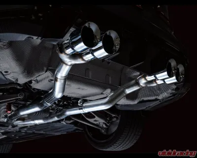 AWE Tuning Track Edition Cat Back Exhaust | 3" Diameter | 4.5" Quad Chrome Silver Tips BMW M3|M4 2021-2025 - 3020-43482