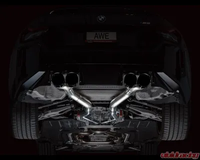 AWE Tuning Track Edition Exhaust | 4.5" Quad Diamond Black Tips BMW M2 2023-2025 - 3020-43487