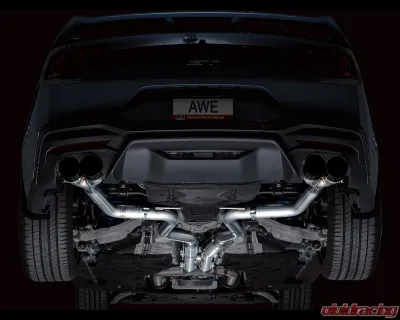 AWE Tuning Track Edition Exhaust | 4" Quad Diamond Black Tips Ford Mustang GT 2024-2024|Ford Mustang GT Premium 2024-2024 - 3020-43650