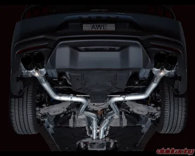 AWE Tuning Track Edition Exhaust | 4" Quad Diamond Black Tips Ford Mustang GT 2024-2024|Ford Mustang GT Premium 2024-2024 - 3020-43650