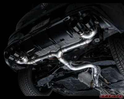 AWE Tuning Track Edition Exhaust | 4.5" Quad Diamond Black Tips Volkswagen Golf R 2022-2024 - 3020-43658