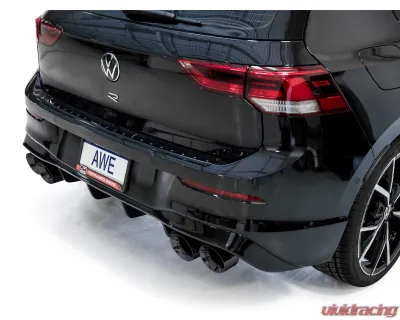 AWE Tuning Track Edition Exhaust | 4.5" Quad Diamond Black Tips Volkswagen Golf R 2022-2024 - 3020-43658