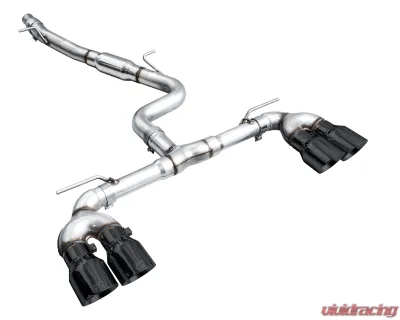 AWE Tuning Track Edition Exhaust | 4.5" Quad Diamond Black Tips Volkswagen Golf R 2022-2024 - 3020-43658