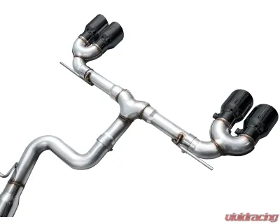 AWE Tuning Track Edition Exhaust | 4.5" Quad Diamond Black Tips Volkswagen Golf R 2022-2024 - 3020-43658