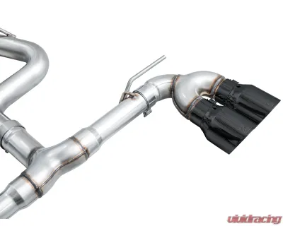 AWE Tuning Track Edition Exhaust | 4.5" Quad Diamond Black Tips Volkswagen Golf R 2022-2024 - 3020-43658