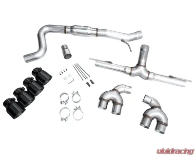 AWE Tuning Track Edition Exhaust | 4.5" Quad Diamond Black Tips Volkswagen Golf R 2022-2024 - 3020-43658