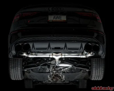 AWE Tuning Track Edition Exhaust | 4.5" Quad Diamond Black Tips Audi S3 2022-2024 - 3020-43897