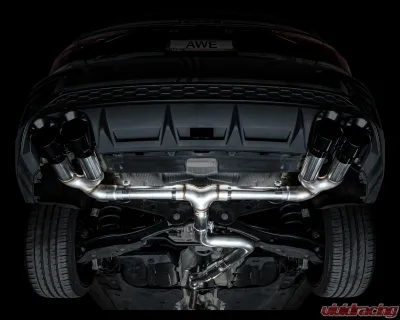AWE Tuning Track Edition Exhaust | 4.5" Quad Diamond Black Tips Audi S3 2022-2024 - 3020-43897