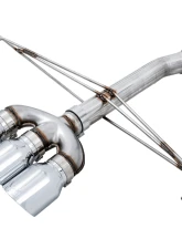 AWE Tuning Track Edition Exhaust | 3" Diameter | 4.5" Triple Chrome Silver Tips Honda Civic Type R 2017-2021                                     - 3020-52000 - Image 3