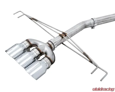 AWE Tuning Track Edition Exhaust | 3" Diameter | 4.5" Triple Chrome Silver Tips Honda Civic Type R 2017-2021 - 3020-52000