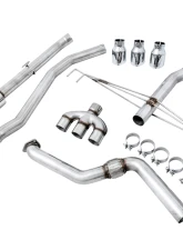 AWE Tuning Track Edition Exhaust | 3" Diameter | 4.5" Triple Chrome Silver Tips Honda Civic Type R 2017-2021                                     - 3020-52000 - Image 4