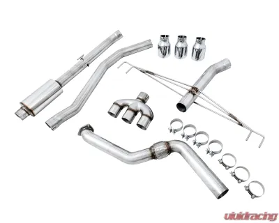 AWE Tuning Track Edition Exhaust | 3" Diameter | 4.5" Triple Chrome Silver Tips Honda Civic Type R 2017-2021 - 3020-52000