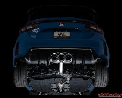 AWE Tuning Track Edition Exhaust | 3" Diameter | 4.5" Triple Chrome Silver Tips Honda Civic Type R 2023-2025 - 3020-52287