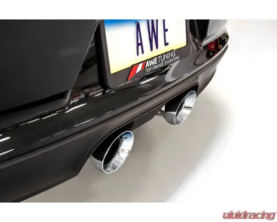AWE Tuning SwitchPath Exhaust | 3" Diameter | 4" Dual Chrome Silver Tips Porsche 911 Carrera 2017-2019|Porsche 911 Targa 4 2017-2019 - 3025-32018