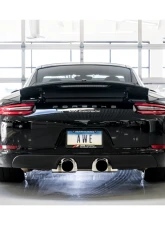 AWE Tuning SwitchPath Exhaust | 3" Diameter | 4" Dual Chrome Silver Tips Porsche 911 Carrera 2017-2019|Porsche 911 Targa 4 2017-2019                                     - 3025-32018 - Image 5