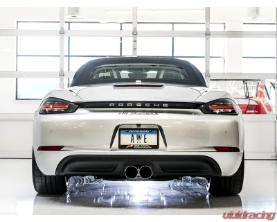 AWE Tuning SwitchPath Exhaust | 2.5" Diameter | 4" Dual Chrome Silver Tips Porsche 718 Boxster 2017-2025|Porsche 718 Cayman 2017-2025 - 3025-32020