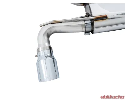 AWE Tuning SwitchPath Cat Back Exhaust w/Remote |  3" Diameter | 4.5" Dual Chrome Silver Tips Ford Focus RS 2016-2018 - 3025-32024
