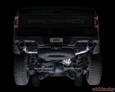 AWE Tuning SwitchPath Exhaust | 5" Chrome Silver Tips Ford F-150 Raptor 2021-2025 - 3025-32356