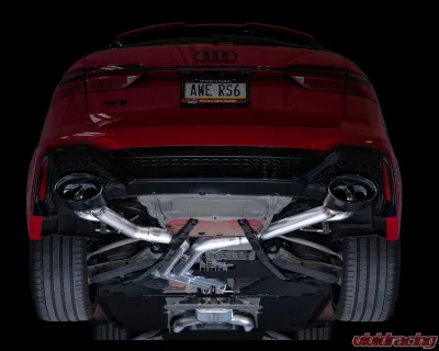AWE Tuning SwitchPath Exhaust | 3" Diameter | 9.25" Dual Diamond Black RS-Style Tips Audi RS6 Avant  2021-2023 - 3025-33776