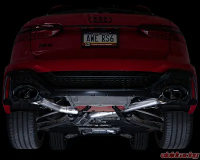 AWE Tuning SwitchPath Exhaust | 3" Diameter | 9.25" Dual Diamond Black RS-Style Tips Audi RS6 Avant  2021-2023 - 3025-33776