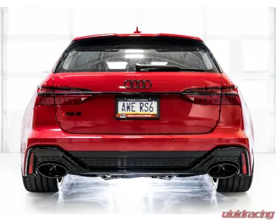AWE Tuning SwitchPath Exhaust | 3" Diameter | 9.25" Dual Diamond Black RS-Style Tips Audi RS6 Avant  2021-2023 - 3025-33776