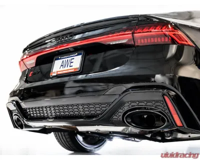 AWE Tuning SwitchPath Exhaust | 3" Diameter | 9.25" Dual Diamond Black RS-Style Tips Audi RS6 Avant  2021-2023 - 3025-33776