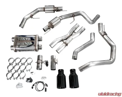 AWE Tuning SwitchPath Exhaust | 5" Diamond Black Tips Ford F-150 Raptor R 2023-2025 - 3025-33852