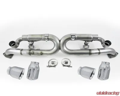 AWE Tuning SwitchPath Exhaust | 2.5" Diameter | Non-PSE cars | 3.54" Quad Chrome Silver Tips Porsche 911 Carrera 4S 2012-2016 - 3025-42012