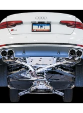 AWE Tuning SwitchPath Exhaust | 2.5" Diameter | Non-Resonated | 4" Quad Chrome Silver Tips Audi S4 2018-2024                                     - 3025-42030 - Image 3
