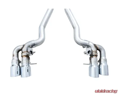 AWE Tuning SwitchPath Axle Back Exhaust | 3" Diameter | 4" Quad Chrome Silver Tips BMW M5 2018-2023 - 3025-42061
