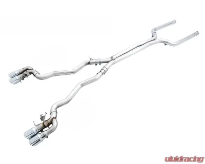 AWE Tuning SwitchPath Cat Back Exhaust | 3" Diameter | 4" Quad Chrome Silver Tips BMW M5 2018-2023 - 3025-42062