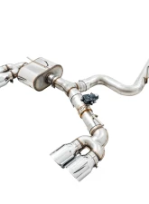 AWE Tuning SwitchPath Exhaust | 3" Diameter | 4" Quad Chrome Silver Tips Volkswagen Golf R 2015-2019                                     - 3025-42064 - Image 4