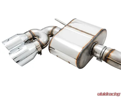 AWE Tuning SwitchPath Exhaust | 3" Diameter | 4" Quad Chrome Silver Tips Volkswagen Golf R 2015-2019 - 3025-42064