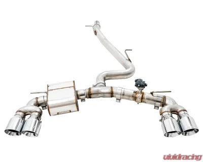 AWE Tuning SwitchPath Exhaust | 3" Diameter | 4" Quad Chrome Silver Tips Volkswagen Golf R 2018-2019 - 3025-42066