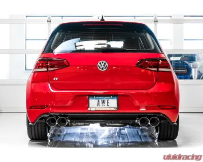 AWE Tuning SwitchPath Exhaust | 3" Diameter | 4" Quad Chrome Silver Tips Volkswagen Golf R 2018-2019 - 3025-42066