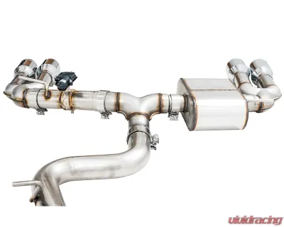 AWE Tuning SwitchPath Exhaust | 3" Diameter | 4" Quad Chrome Silver Tips Audi S3 2015-2020 - 3025-42068